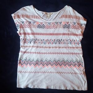 LUCKY BRAND tribal stitch embroidery shirt